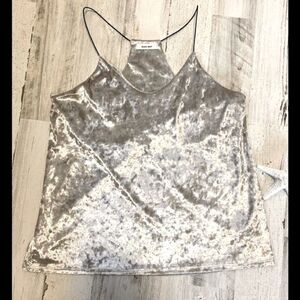 Mod Ref Silver Velvet Camisole Top Small